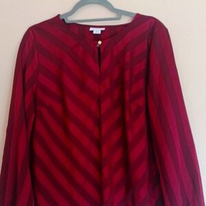 LIZ CLAIBORNE dressy red wine colored top.